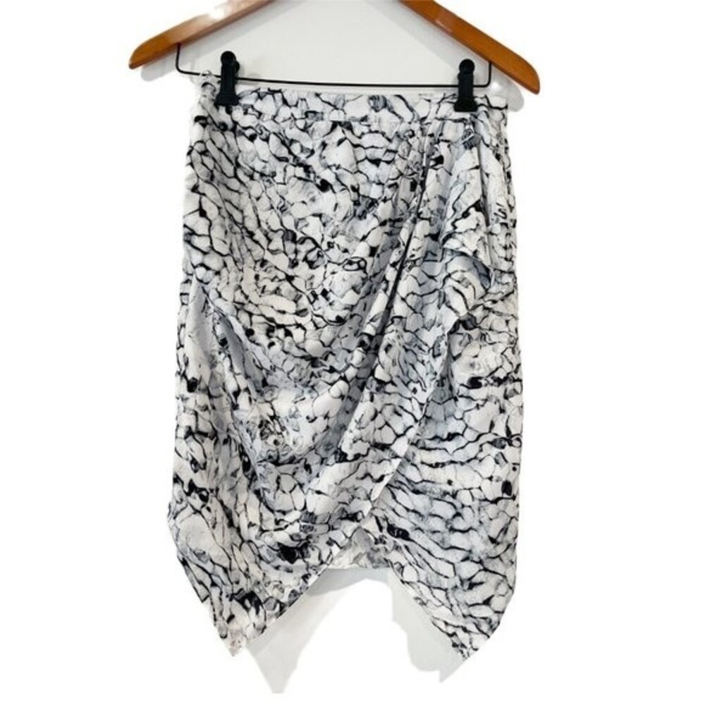 Premonition NEW Skirt Marble White Size 4 Faux Wrap Asymmetrical Hem NWT